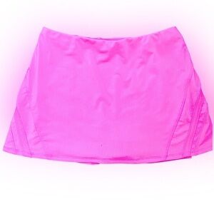 Tail Skort - S pink pinstriped , polyester spandex